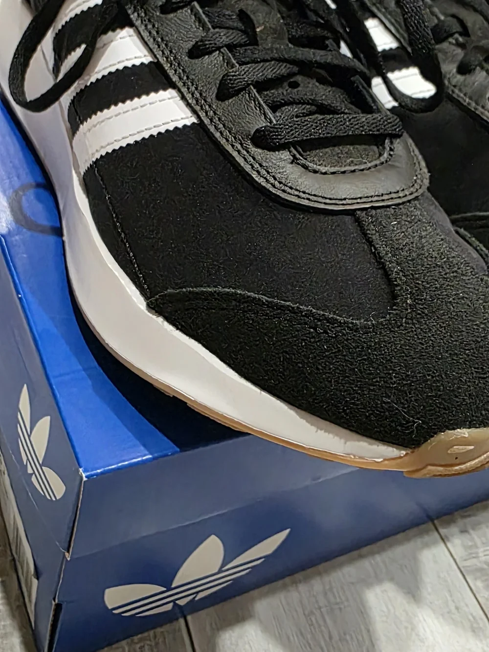 Adidas Country Xlg J Black & White Retro Kids 7 Runner Sneakers Womens 8 - Picture 5 of 8